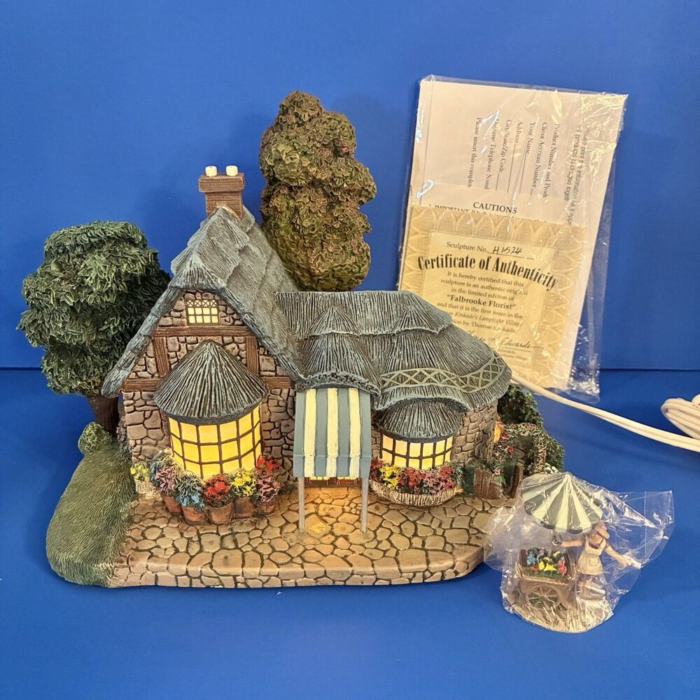 Hawthorne Thomas Kinkade Lamplight Village Falbrooke Florist 79981 1999 *READ*